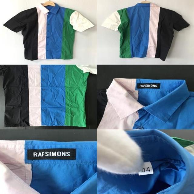 RAF SIMONS(ラフシモンズ)の【H】ラフシモンズ マルチデザイン ストライプ 半袖シャツ 44 メンズのトップス(シャツ)の商品写真