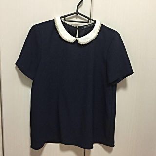 ザラ(ZARA)のzara 襟付き トップス(シャツ/ブラウス(半袖/袖なし))