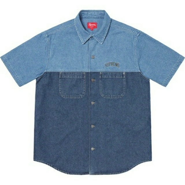 原宿新品未使用半タグ付ですL supreme 2-Tone Denim S/S Shirt