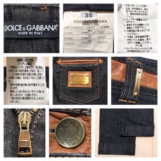 DOLCE&GABBANA - 本物 希少 ドルチェ&ガッバーナ レザー切替 デニム