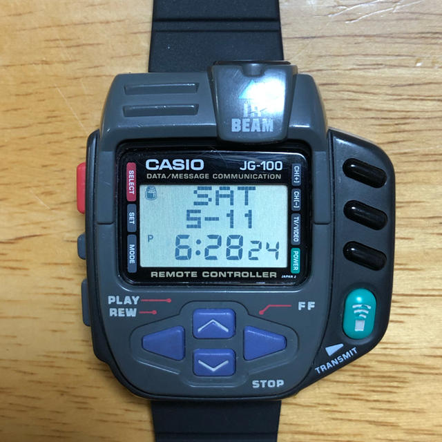 CASIO サイバークロス 光通信 テレビリモコン付き腕時計 80sデザイン