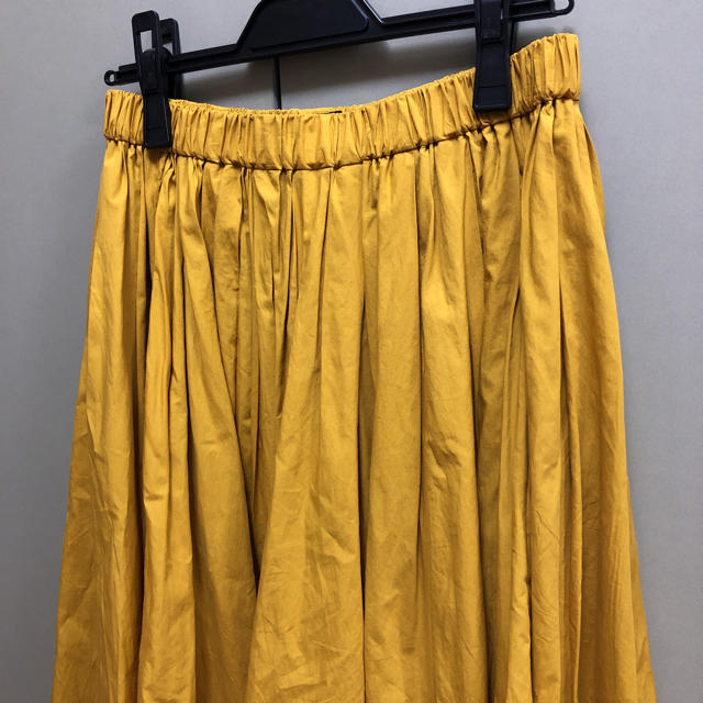 Drawer(ドゥロワー)のDrawer ドゥロワー コットン スカート マスタード 黄色 サイズ36 美品 レディースのスカート(ロングスカート)の商品写真
