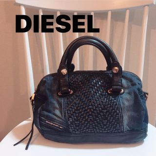 ディーゼル(DIESEL)のDiesel デニム レザー 編み込み2wayハンドバッグ(ハンドバッグ)