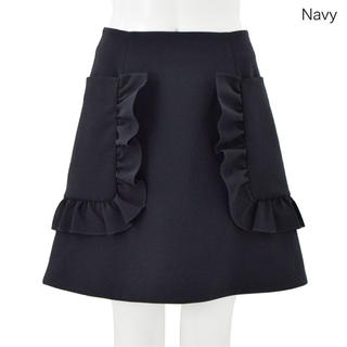 チェスティ(Chesty)のチェスティ Frill Skirt ネイビー 0(ひざ丈スカート)