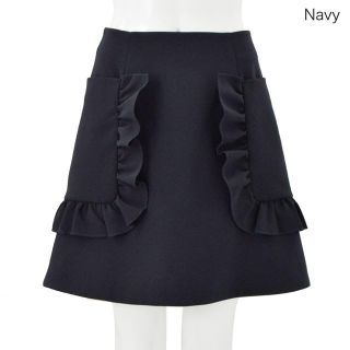 チェスティ(Chesty)のチェスティ Frill Skirt ネイビー 0(ひざ丈スカート)