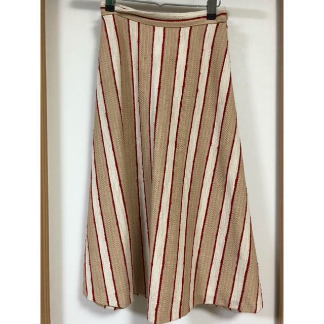 GRACE CONTINENTAL(グレースコンチネンタル)のグレースコンチネンタル  ストライプフレアスカート ダイアグラム ボトム SS レディースのスカート(ひざ丈スカート)の商品写真