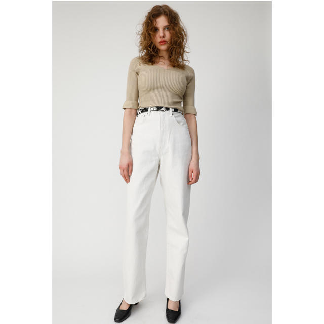 moussy HIGH WAIST LOOSE WHT STRAIGHT