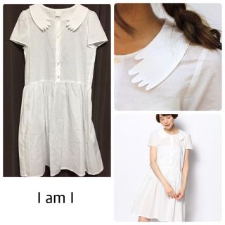 アイアムアイ(I am I)の新品タグ付き ハグ襟ワンピース⚘ ˚(ひざ丈ワンピース)