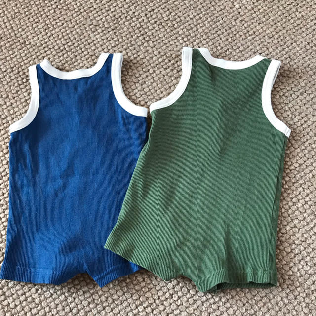 ノースリーブ ロンパース 2枚セット キッズ/ベビー/マタニティのベビー服(~85cm)(ロンパース)の商品写真