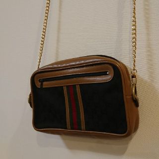 グッチ(Gucci)のOLD GUCCI チェーンクラッチ 横長ショルダー(ショルダーバッグ)