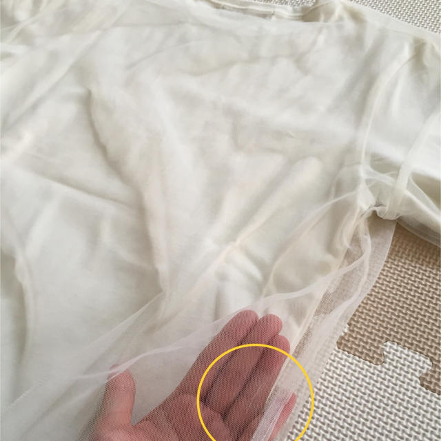 SENSE OF PLACE by URBAN RESEARCH(センスオブプレイスバイアーバンリサーチ)のタグ付き新品♡チュールレイヤードTシャツ 白 ホワイト レース レディースのトップス(Tシャツ(半袖/袖なし))の商品写真