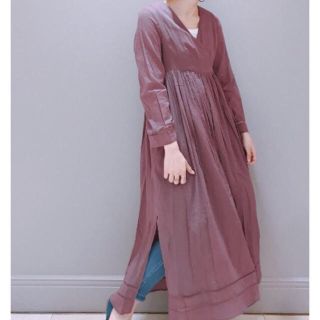 デミルクスビームス(Demi-Luxe BEAMS)の人気 ヌキテパ  2way カシュクール ガウン ワンピース パープル (ロングワンピース/マキシワンピース)