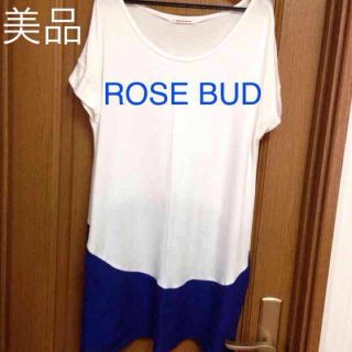 ローズバッド(ROSE BUD)の美品 ROSE BUD デザインＴシャツ(Tシャツ(半袖/袖なし))