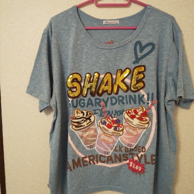rough(ラフ)のラフ♡シェイク♡スパンコール♡Tシャツ♡Mサイズ レディースのトップス(Tシャツ(半袖/袖なし))の商品写真