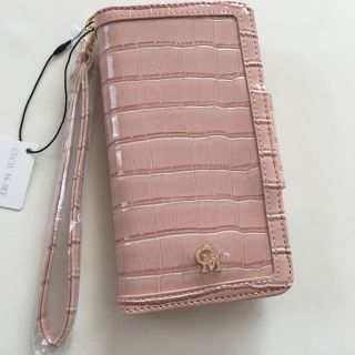 セシルマクビー(CECIL McBEE)の新品 セシルマクビー ミラー付き 手帳型 マルチスマホケース ベビーピンク(モバイルケース/カバー)