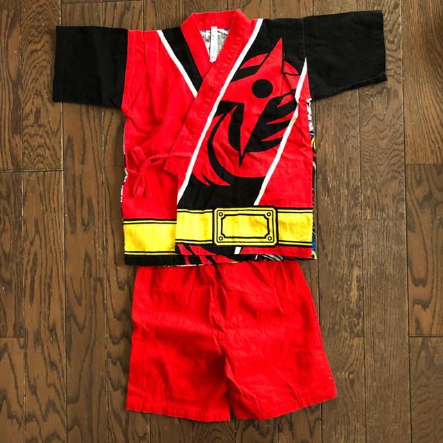 BANDAI(バンダイ)のシンケンジャー  甚平 (100㎝) 美品 キッズ/ベビー/マタニティのキッズ服男の子用(90cm~)(甚平/浴衣)の商品写真