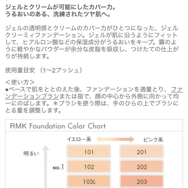 RMK(アールエムケー)のRMK ジェルクリーミィ 201 コスメ/美容のベースメイク/化粧品(ファンデーション)の商品写真