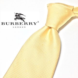 バーバリー(BURBERRY)の【Burberry】ネクタイ バーバリーロンドン 黄色 ドット 絹(ネクタイ)