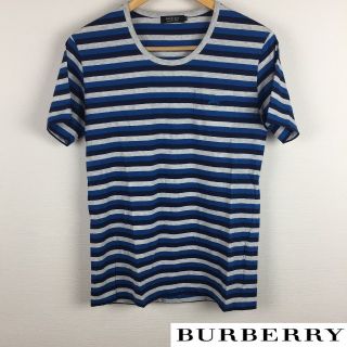 バーバリーブラックレーベル(BURBERRY BLACK LABEL)の美品 BURBERRY BLACK LABEL 半袖Tシャツ ボーダー サイズ2(Tシャツ/カットソー(半袖/袖なし))