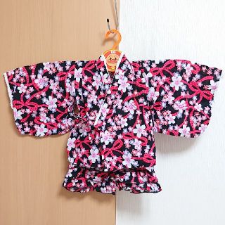 キッズ服 女の子 浴衣 和柄(花・リボン) 上下セットアップ(甚平/浴衣)