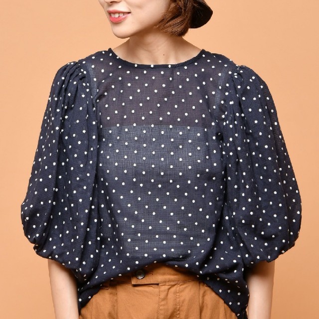 本格派ま! pual ce cin - 水玉ドット刺繍 透け感ブラウス シャツ+