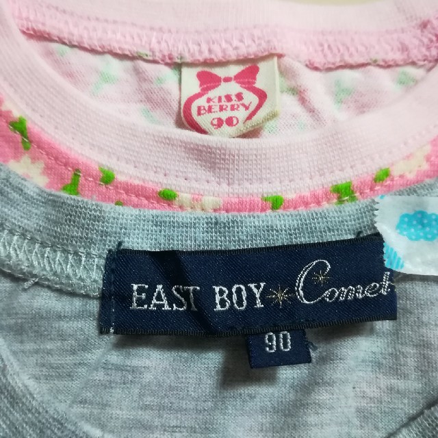 EASTBOY(イーストボーイ)のお値下げ♪　美品★新品　2枚セット　90　イーストボーイ　ベビー　半袖　Tシャツ キッズ/ベビー/マタニティのキッズ服女の子用(90cm~)(Tシャツ/カットソー)の商品写真