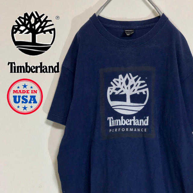 Timberland(ティンバーランド)の【アジのあるアメリカ製ビッグロゴ】ティンバーランド ビンテージ厚手コットンTEE メンズのトップス(Tシャツ/カットソー(半袖/袖なし))の商品写真