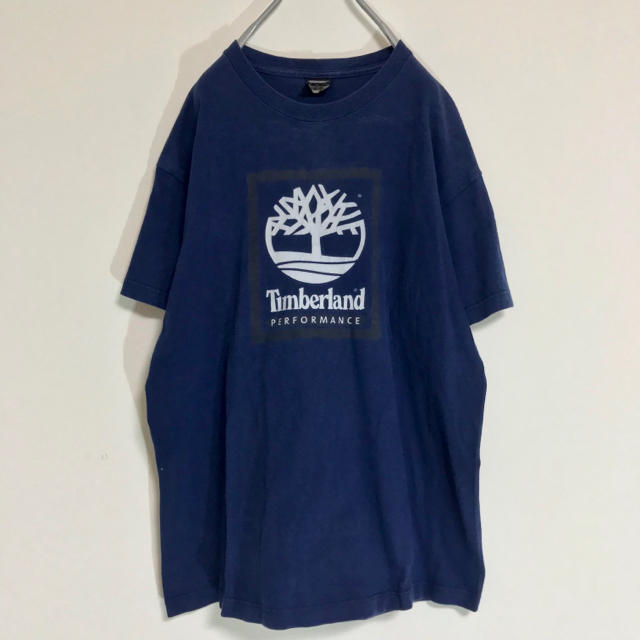 Timberland(ティンバーランド)の【アジのあるアメリカ製ビッグロゴ】ティンバーランド ビンテージ厚手コットンTEE メンズのトップス(Tシャツ/カットソー(半袖/袖なし))の商品写真