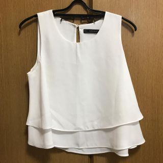 ザラ(ZARA)のZARA BASIC フリルトップス(カットソー(半袖/袖なし))