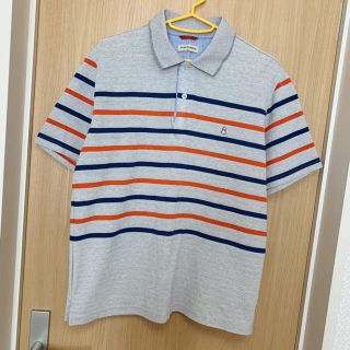 ハッシュパピー(Hush Puppies)のハッシュパピー ポロシャツ LL メンズ ボーダー グレー polo(ポロシャツ)