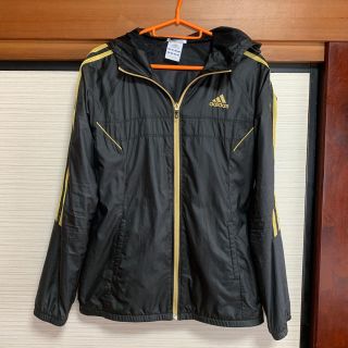 アディダス(adidas)のadidas アディダス 3本ライン ウィンドブレーカー ブラック ゴールド(ナイロンジャケット)