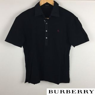 バーバリーブラックレーベル(BURBERRY BLACK LABEL)の美品 BURBERRY BLACK LABEL 半袖ポロシャツ ブラック(ポロシャツ)