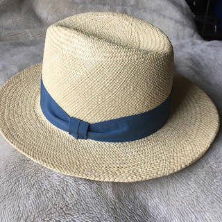 ボルサリーノ(Borsalino)のイタリア製  高級 パナマ帽 (麦わら帽子/ストローハット)