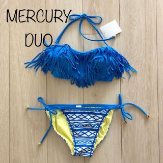 マーキュリーデュオ(MERCURYDUO)の新品 MERCURYDUO 水着 フリンジ ビキニ リバーシブル M BL(水着)