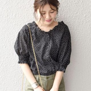 カージュ(Khaju)のkhaju♡2wayドット柄ブラウス 新品・タグ付き(シャツ/ブラウス(長袖/七分))