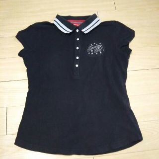 トミーガール(tommy girl)のtommy girl サイズS 黒ポロシャツ風トップス(Tシャツ(半袖/袖なし))