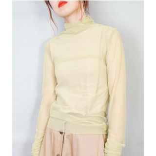 GATHERED SLEEVE TULLE TOPS (カットソー(長袖/七分))