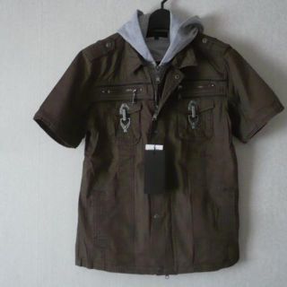 半額以下★送料込★パーカーレイヤード2WAYシャツ(シャツ)