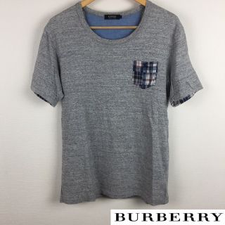 バーバリーブラックレーベル(BURBERRY BLACK LABEL)の美品 BURBERRY BLACK LABEL 半袖Tシャツ グレー サイズ3(Tシャツ/カットソー(半袖/袖なし))