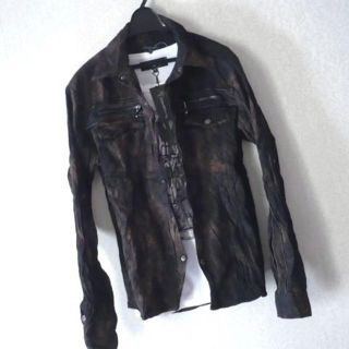 半額以下★送料込★ムラ染めシャツ+デザインT　セットアップ (シャツ)