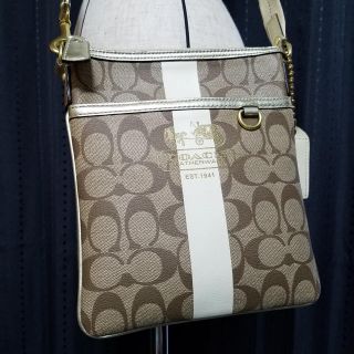 コーチ(COACH)のCOACH コーチ ショルダーバッグ ヘリテージストライプシグネチャー 163(ショルダーバッグ)