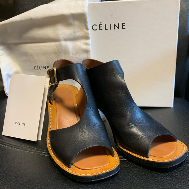 celine(セリーヌ)の【美品】セリーヌ  バンバン サンダル 黒 ブラック ブラウン 36 1/2 レディースの靴/シューズ(ハイヒール/パンプス)の商品写真