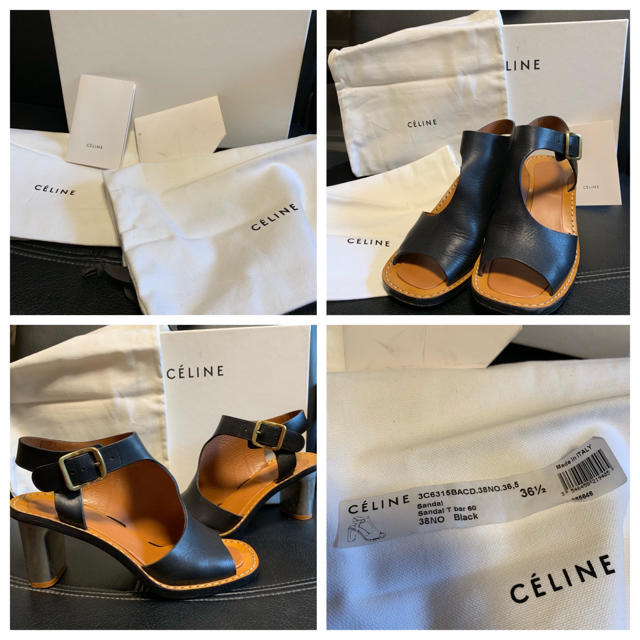 celine(セリーヌ)の【美品】セリーヌ  バンバン サンダル 黒 ブラック ブラウン 36 1/2 レディースの靴/シューズ(ハイヒール/パンプス)の商品写真