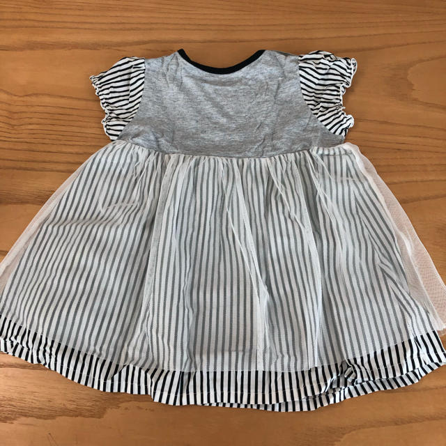 PETIT BATEAU(プチバトー)の美品 ワンピース モノトーン 80 キッズ/ベビー/マタニティのベビー服(~85cm)(ワンピース)の商品写真