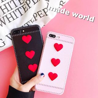 ハート 立体的 iPhoneケース 3連 インスタ SNS ガーリー ペアルック(iPhoneケース)