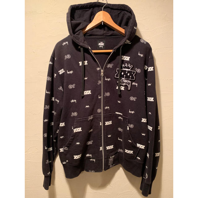 STUSSY　ステューシー　ジップアップパーカー　総柄　レディース　M