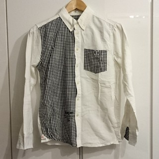 アベイシングエイプ(A BATHING APE)のAape☆白×白黒チェックYシャツ(シャツ)