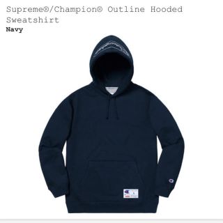 シュプリーム(Supreme)のSupreme®/Champion® Outline Hooded navy(パーカー)