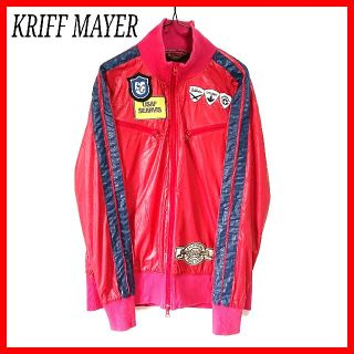 クリフメイヤー(KRIFF MAYER)のK mayer ブルゾン ジャージ ワッペン サイドライン メンズ レッド L(ブルゾン)