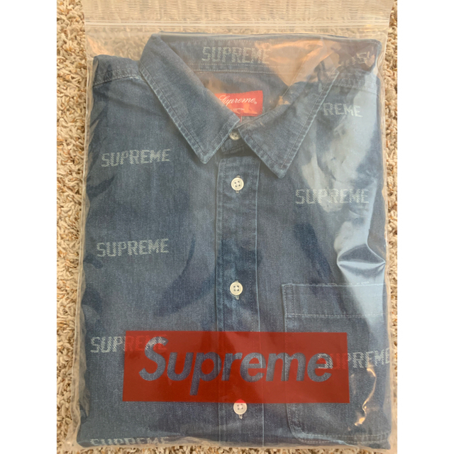 Supreme Logo Denim Shirt 青 Lサイズ 1